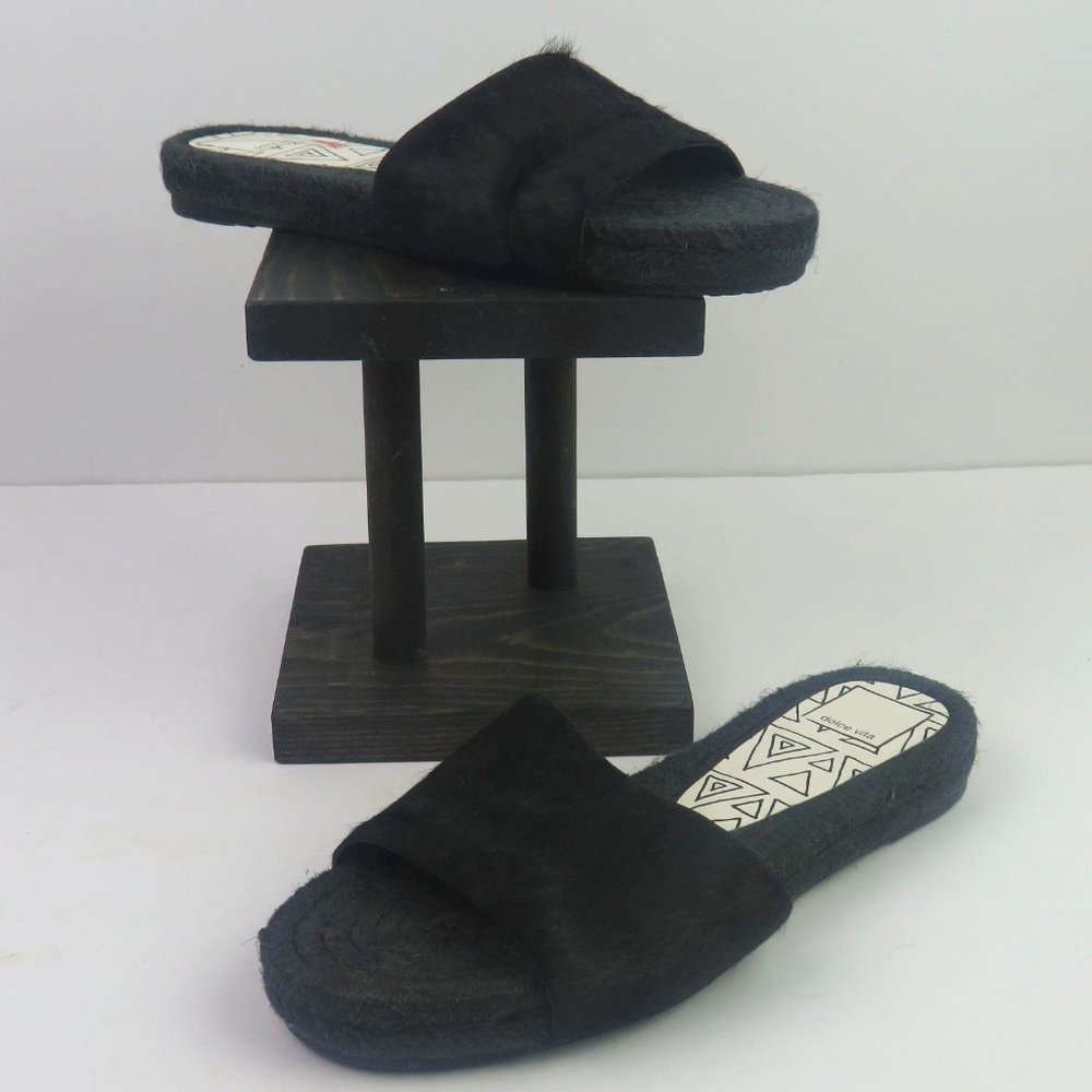 Dolce Vita Vonn Calf Hair Espadrille Wedge Slides